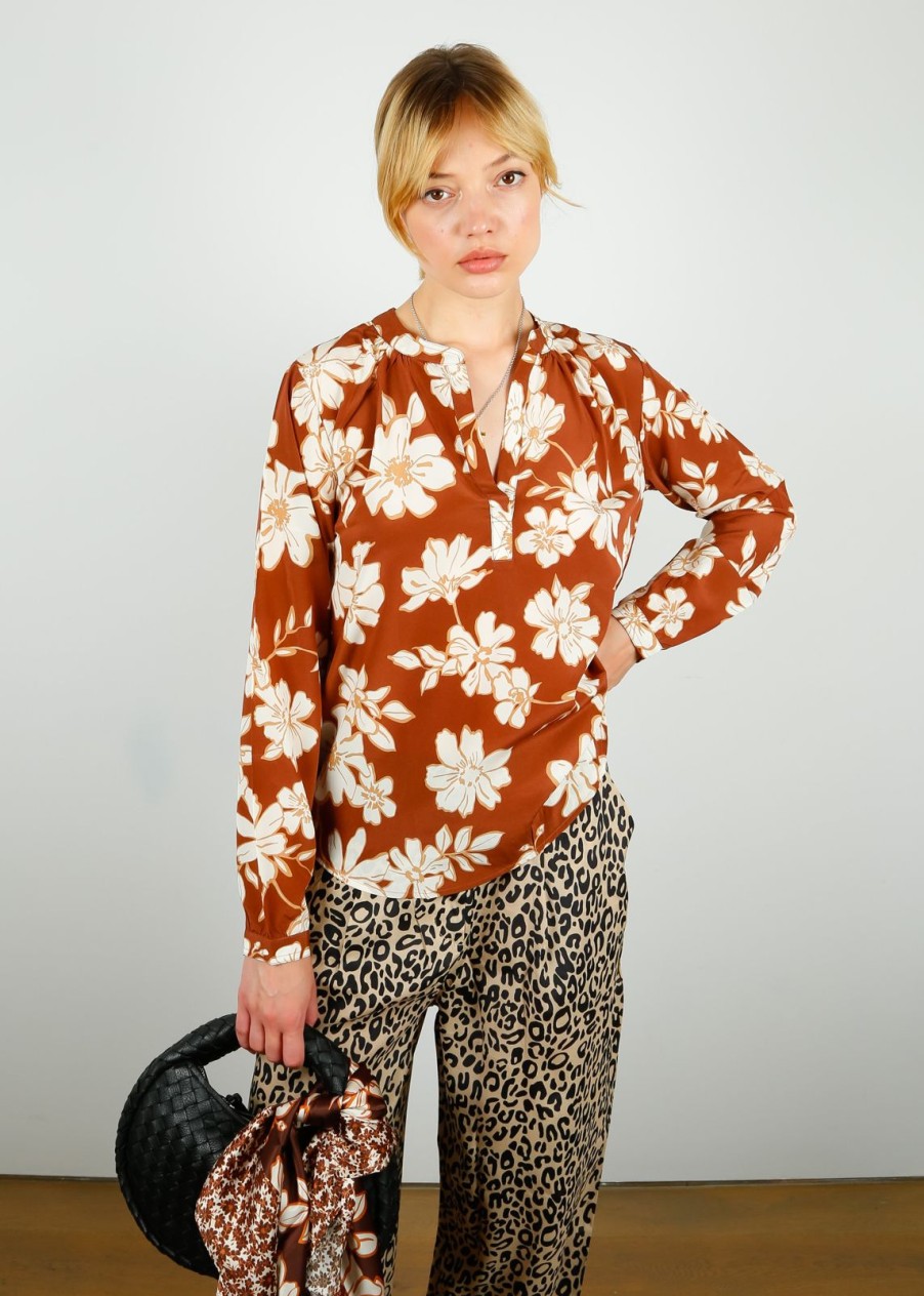 Clearance Primrose Park Sandy Silk Shirt Sketch Floral