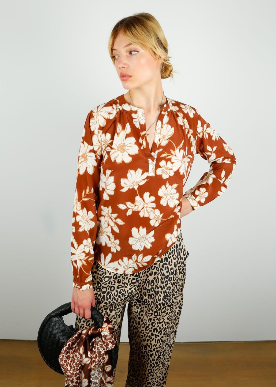 Clearance Primrose Park Sandy Silk Shirt Sketch Floral