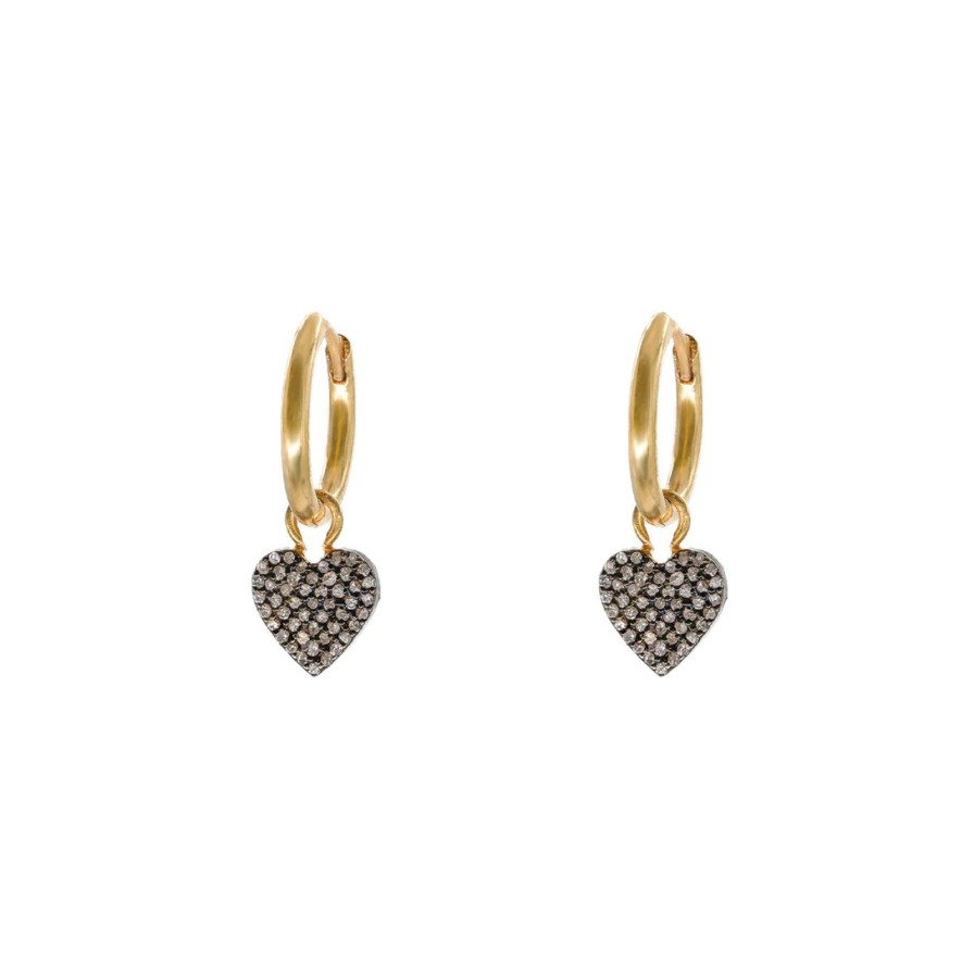 Clearance Kirstie Le Marque Diamond Heart Hoops