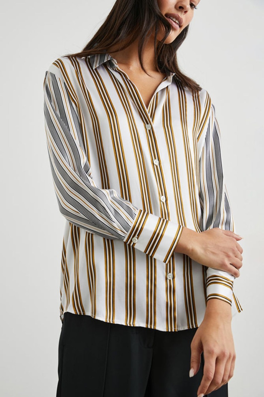 New Rails Dorian Shirt Bronze Mix Stripe