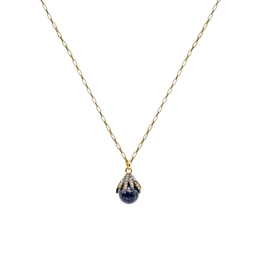 New Kirstie Le Marque Diamond Claw & Lapis Lazuli Necklace