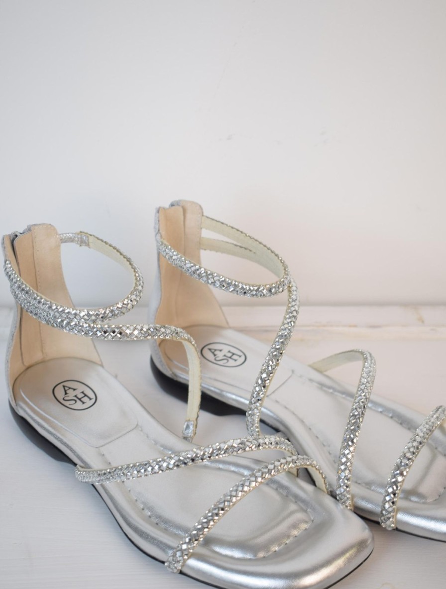 Best ASH Robbie Crystal Sandals Silver