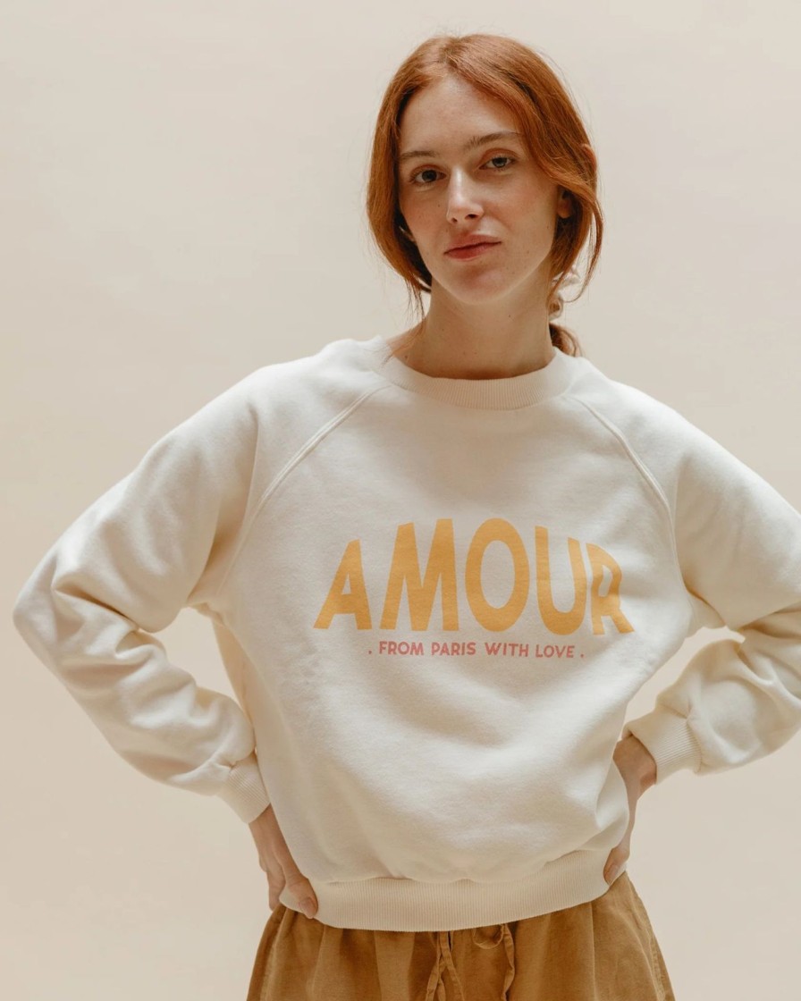 Best Emile & Ida Zamour Amour Sweatshirt Ecru