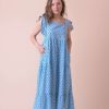 Online Handprint Dream Apparel Capri Dress Habibi Blue