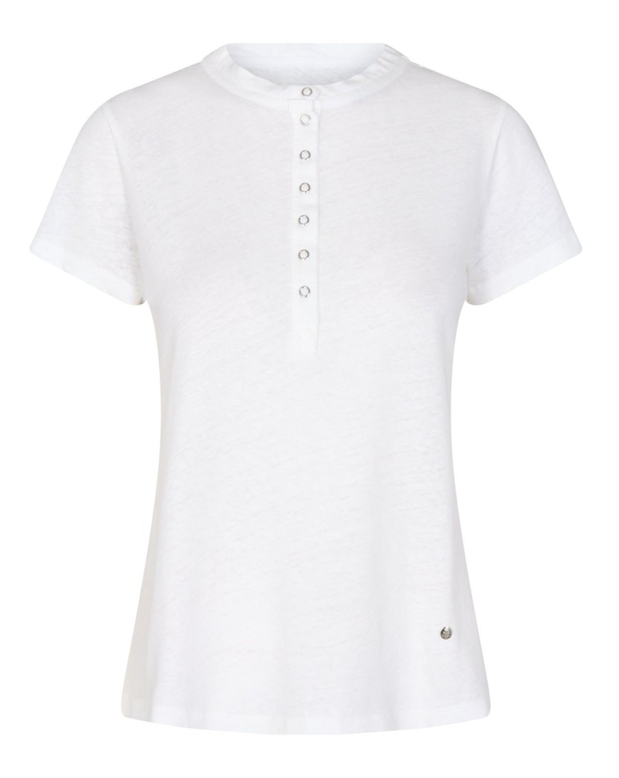 Clearance Mos Mosh Mmrype Ss Placket Tee White