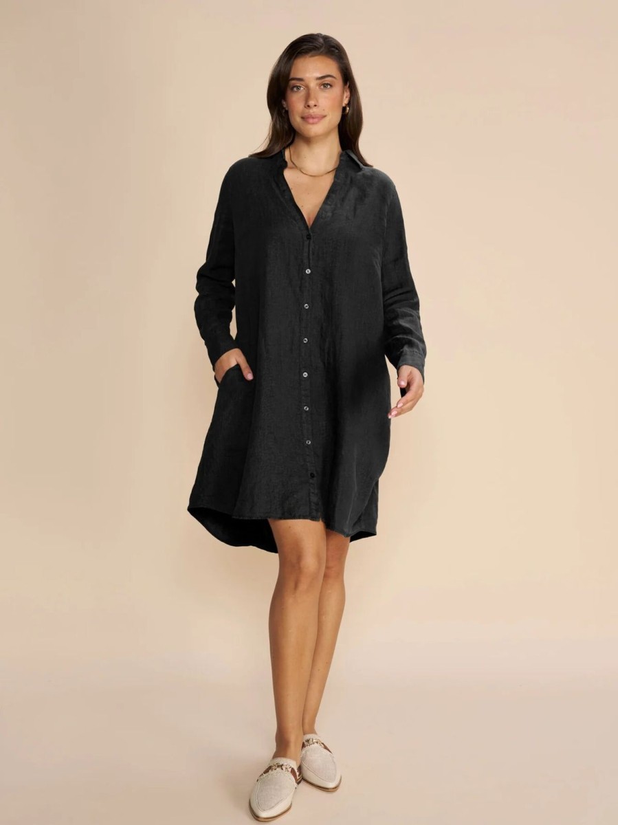 Online Mos Mosh Mmreille Linen Dress Black