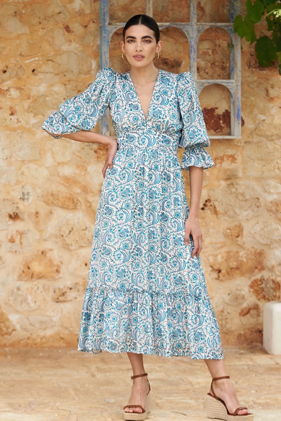 New Neve and Noor Sophia Dress Aquamarine