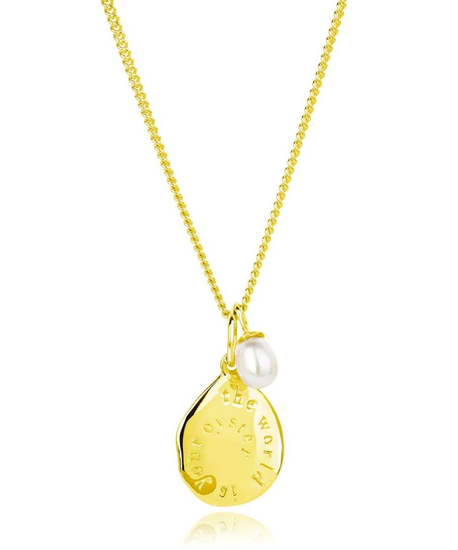 Online Claudia Bradby The World Is Your Oyster Micro Necklace Gold