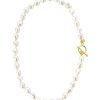 Clearance Claudia Bradby Baroque Hand Knotted Pearl Necklace Gold