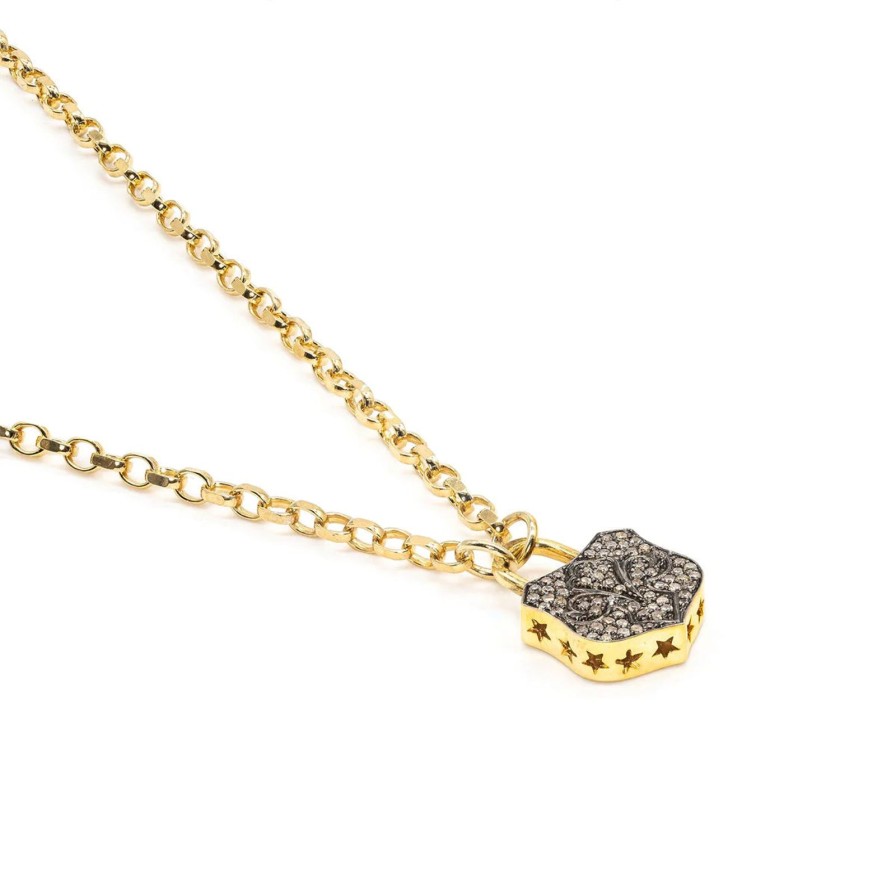 Clearance Kirstie Le Marque Diamond Chunky Lock Necklace