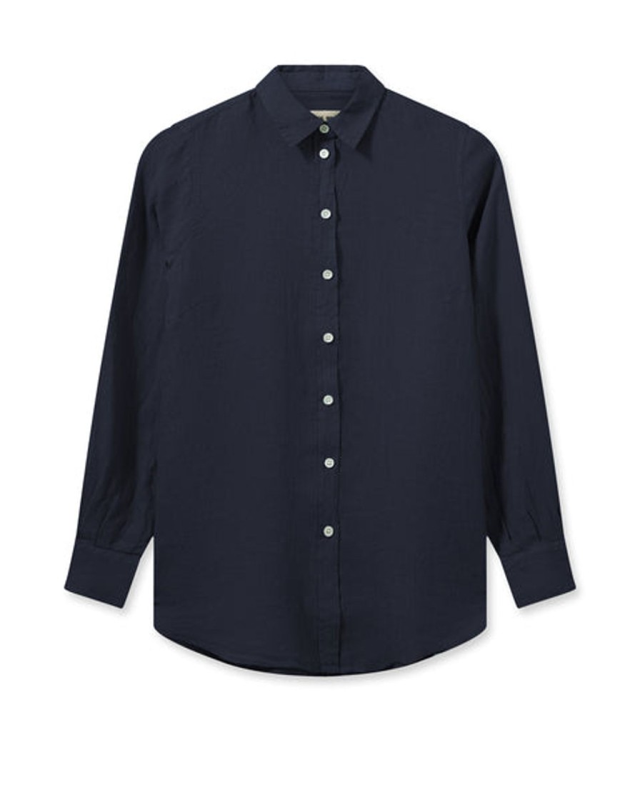 Online Mos Mosh Mmkarli Linen Shirt Salute Navy