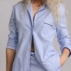 Best BREATHE Herringbone Pyjama Shirt Blue