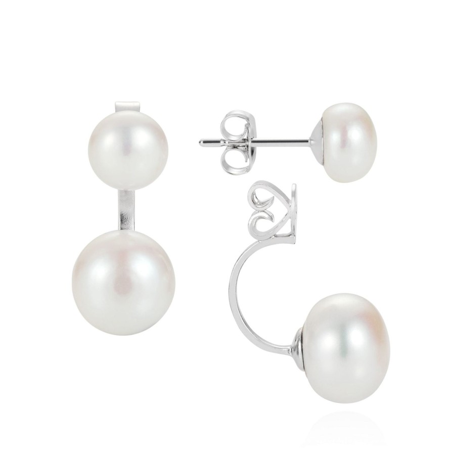 Clearance Claudia Bradby Duo White Pearl Earrings