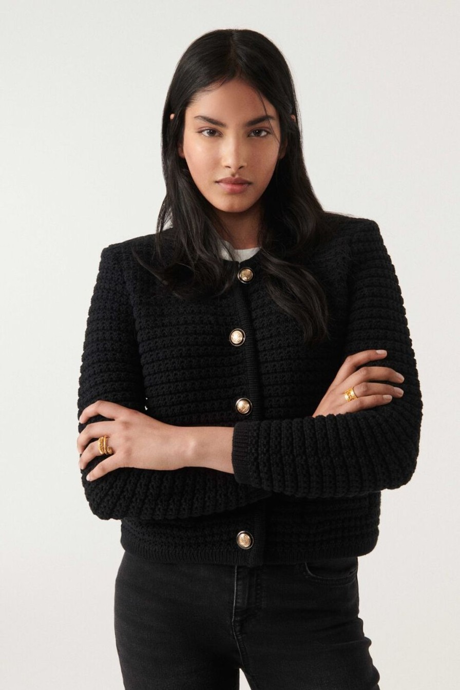 Best ba&sh Gaspard Knitted Cardigan Black