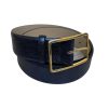 Online Abro Wide Belt Leather Metallic Navy