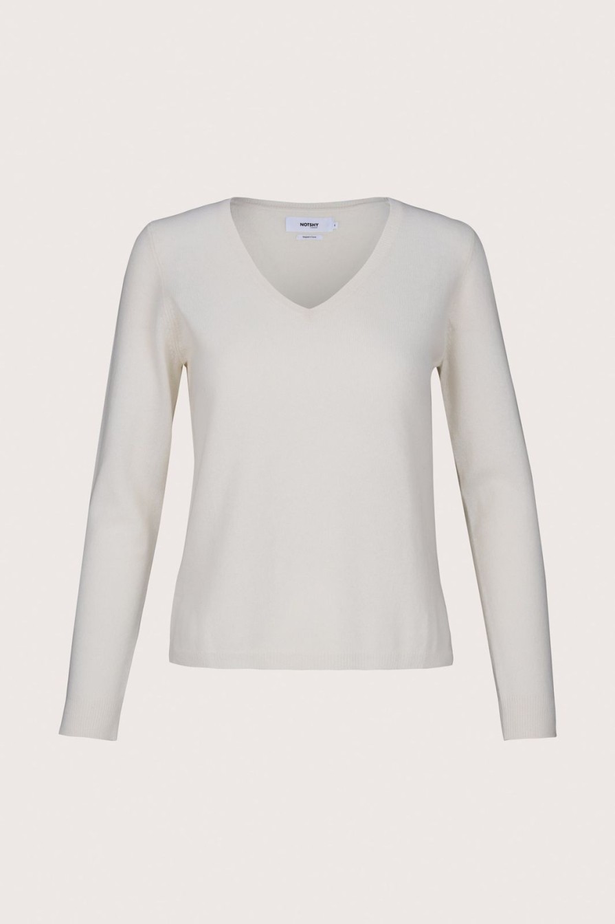 Online Not Shy Penelope V-Neck Jumper Ecru