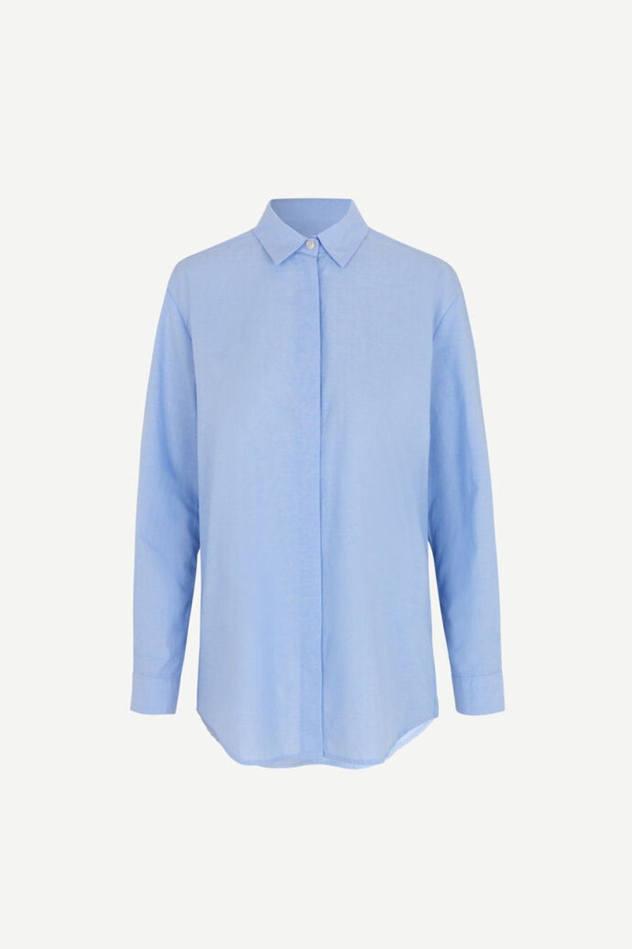 New Samsoe Samsoe Caico Shirt Oxford Blue