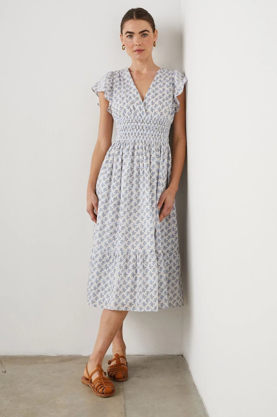 Clearance Rails Seona Dress White Blue Ivy