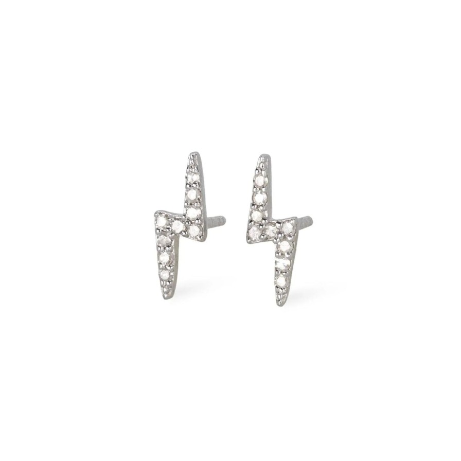 Best Kirstie Le Marque Diamond And Silver Lightening Bolt Stud