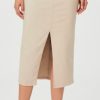 New Paige Angela Midi Skirt Soft Beige