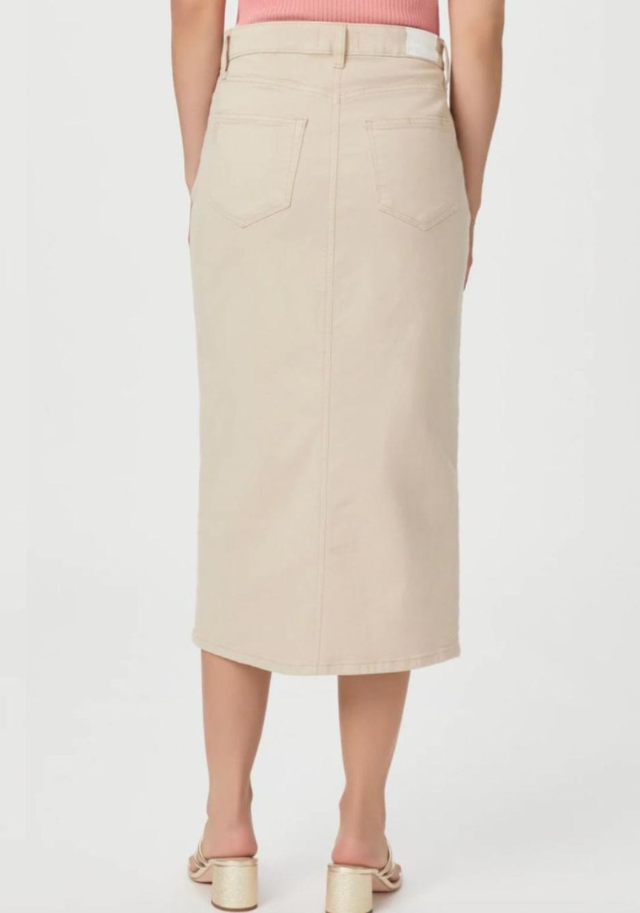 New Paige Angela Midi Skirt Soft Beige