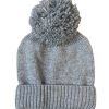 New Somerville Scarves Bobble Cashmere Hat Grey