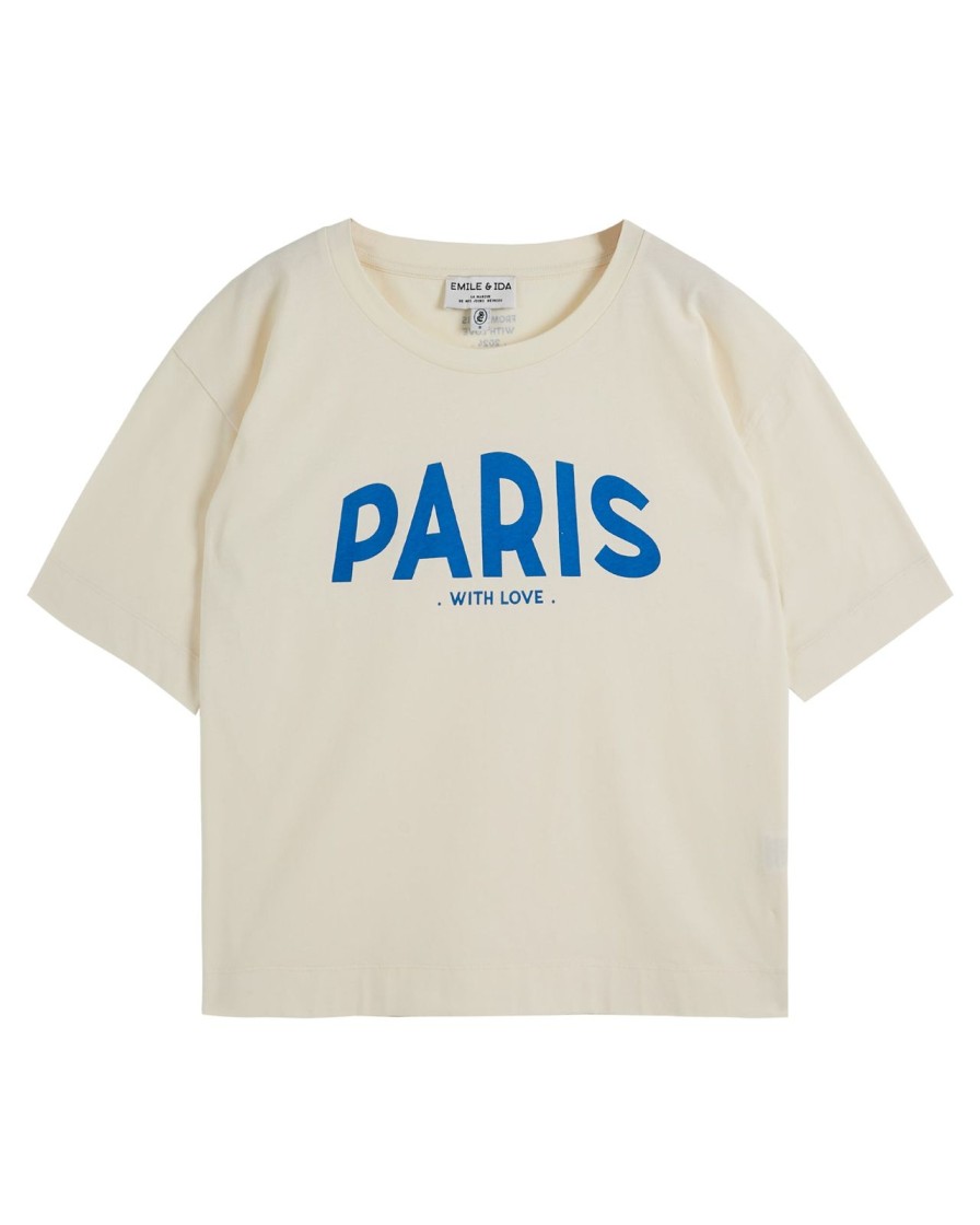 Best Emile & Ida Zaris T-Shirt Paris Ecru/Sapphire