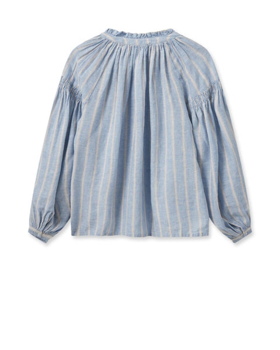 Best Mos Mosh Mmsafi Striped Shirt Cashmere Blue