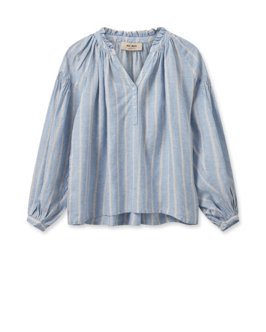 Online Mos Mosh Mmsafi Striped Shirt Cashmere Blue