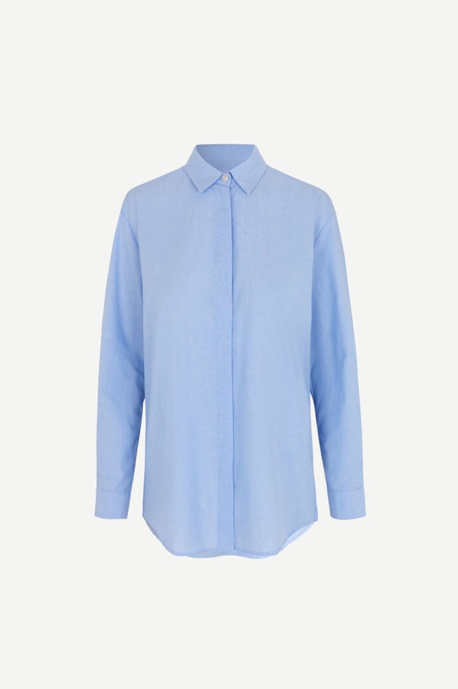 Best Samsoe Samsoe Caico Shirt Oxford Blue