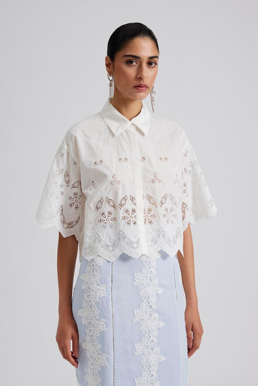 Online BY MALINA Bibi Ss Embroidered Blouse