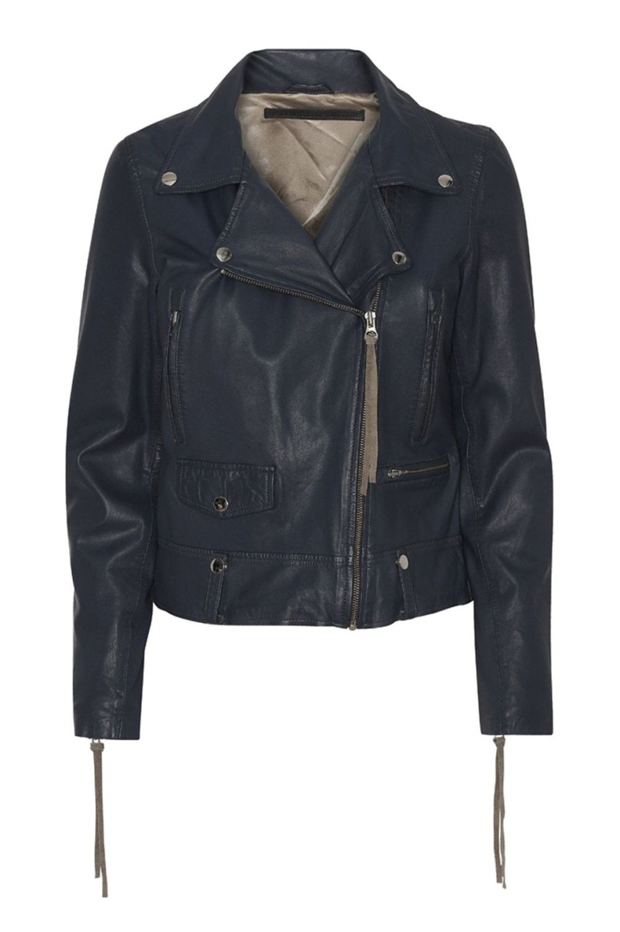 Online MDK Seattle Thin Leather Jacket Blue Night