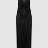 Online Second Female Amalfi Knit Strap Dress Black