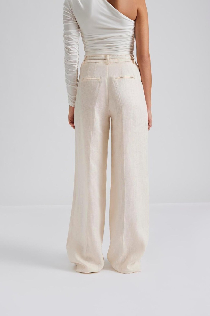 Wholesale BY MALINA Mya Wide Linen Trousers Vanilla