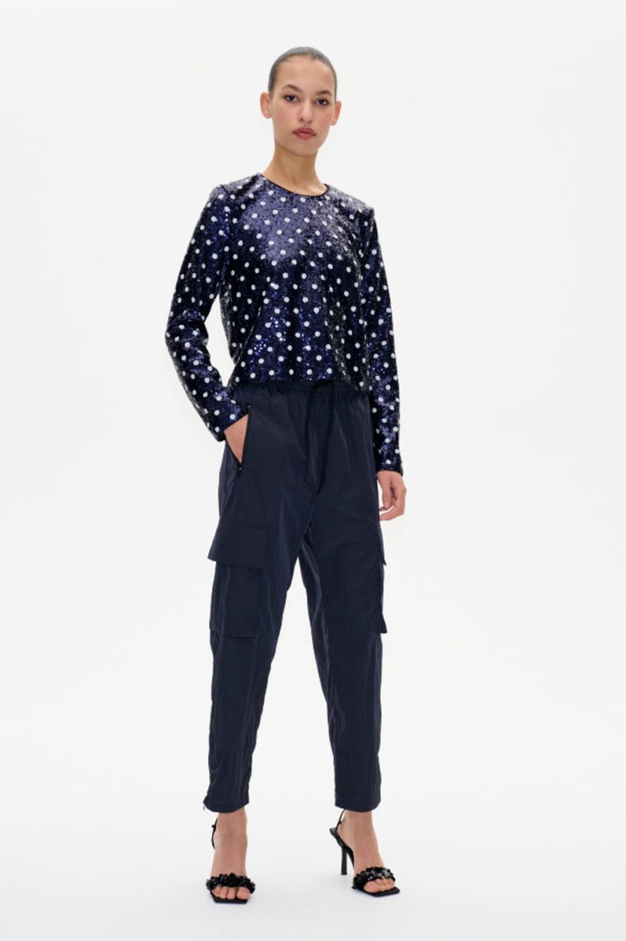 Best Baum und Pferdgarten Jiza Top Blue Dotted Sequins