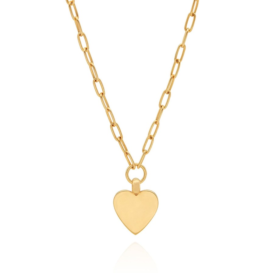 Best Anna Beck Medium Heart Personalised Necklace - Gold