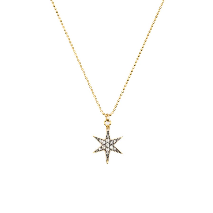 Hot Kirstie Le Marque Diamond Cosmic Star Necklace Gold