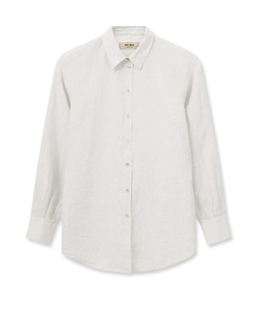 New Mos Mosh Mmkarli Linen Shirt White