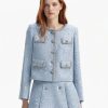 Wholesale self-portrait Blue Sequin Boucle Jacket