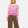 New Brodie Beach Stripe Crew Barbie Pink