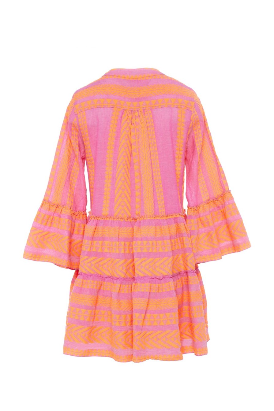 New Devotion Twins Ella Short Dress Neon Orange/Fuscia