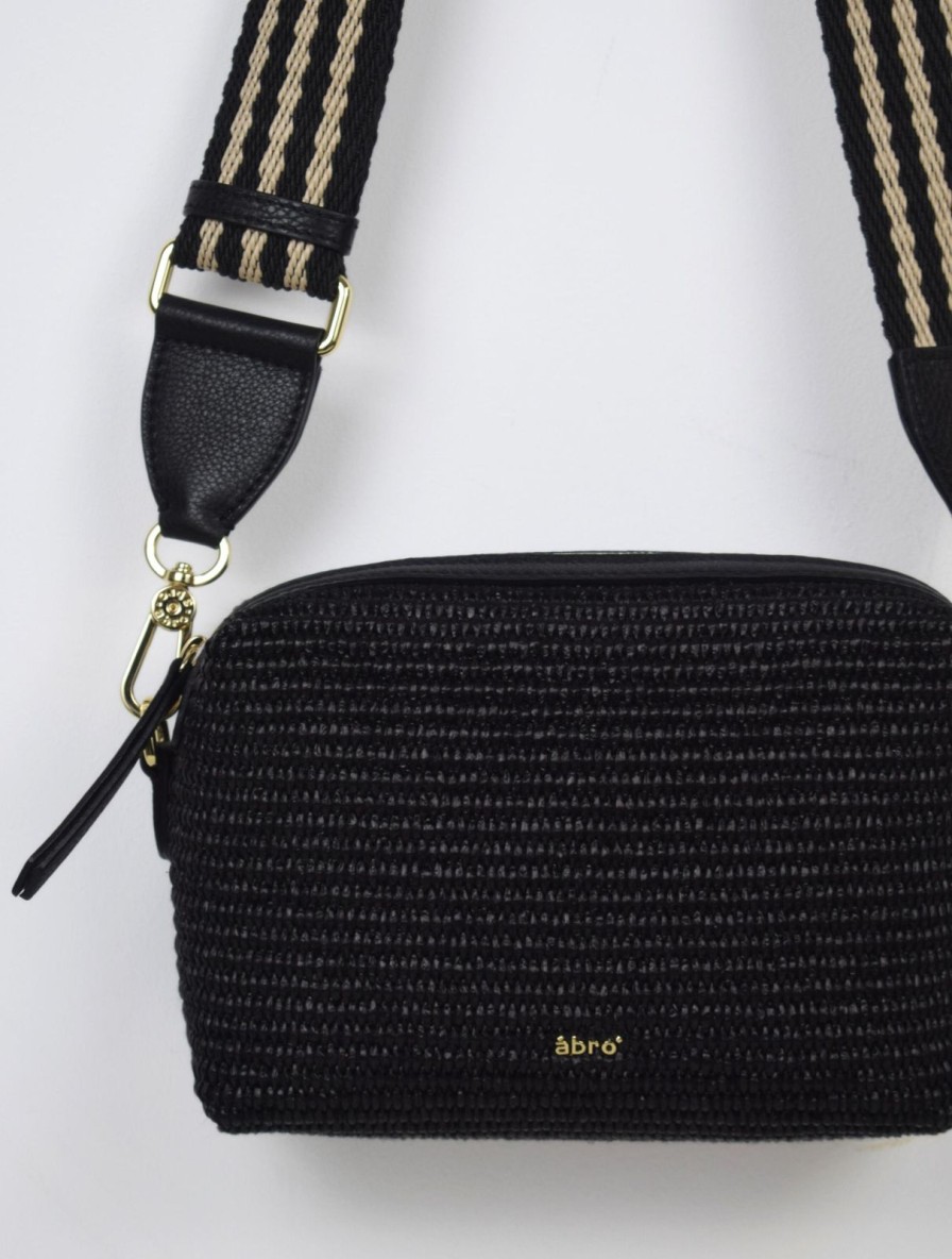 Best Abro Kaia Shoulder Bag Raffia Black