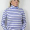 New Sass & Edge Mulben Cowl Cashmere Blue/White