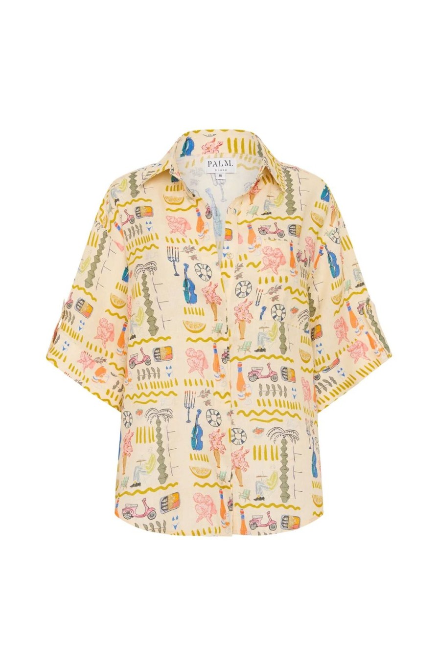 Hot Palm Noosa Mirage Shirt Verano Yellow