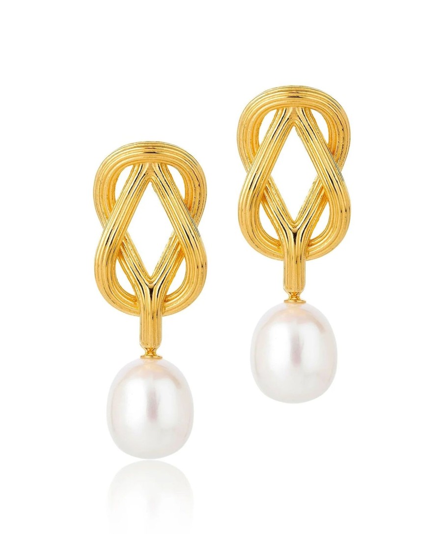 Online Claudia Bradby Love Knot Pearl Drop Earrings Gold