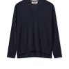 Best Mos Mosh Mmtani V-Neck Knit Salute Navy