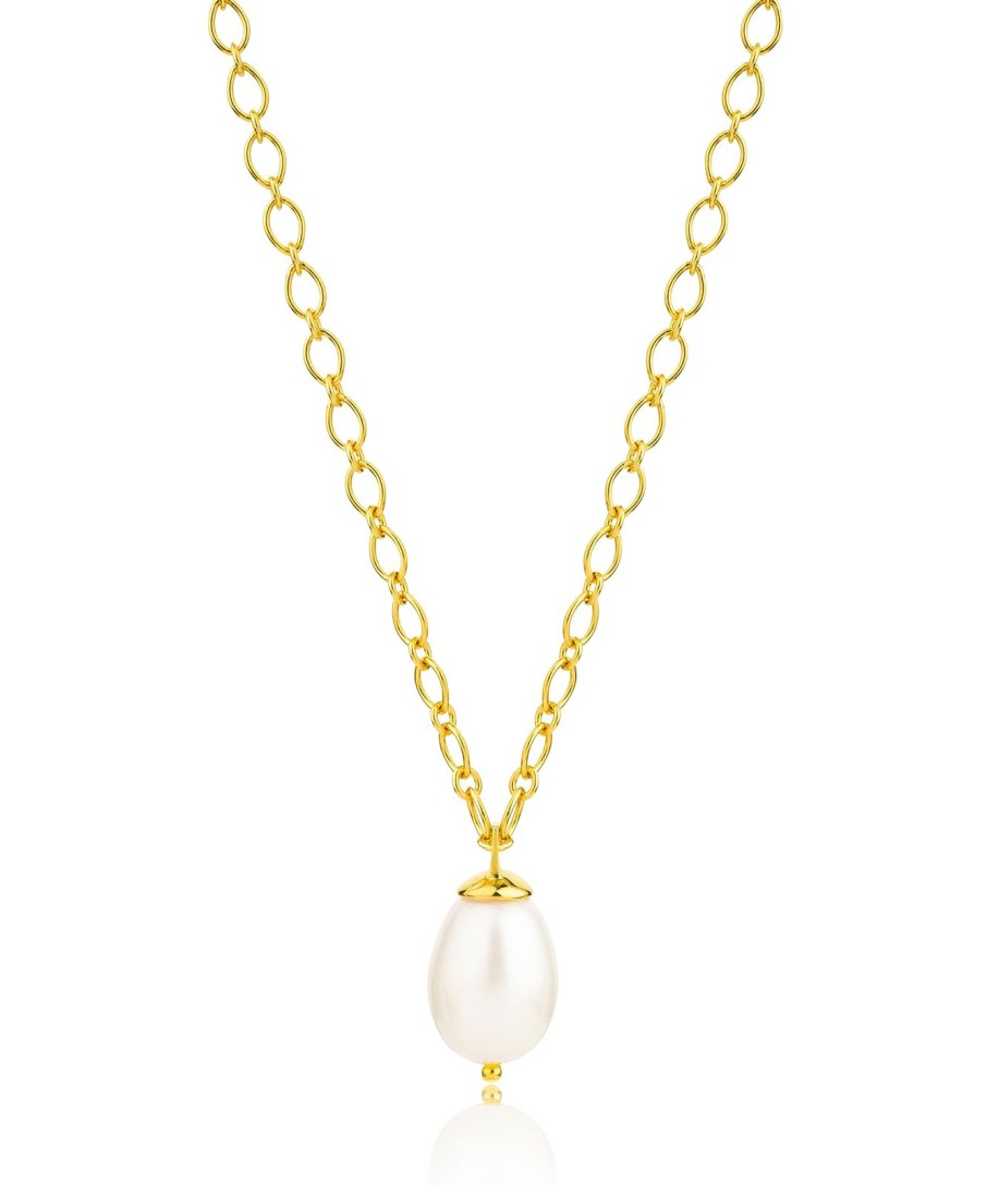 Clearance Claudia Bradby Luxury Gold Pearl Drop Necklace