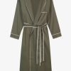 Best BREATHE Organic Cotton Herringbone Robe Khaki