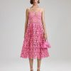 Best self-portrait Pink Azaelea Lace Midi Dress