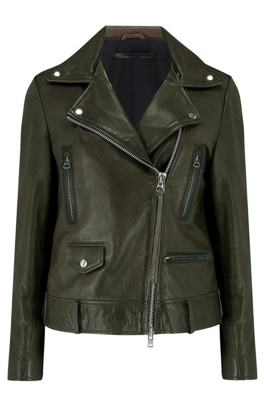 Clearance MDK Seattle Thin Leather Jacket Dark Green